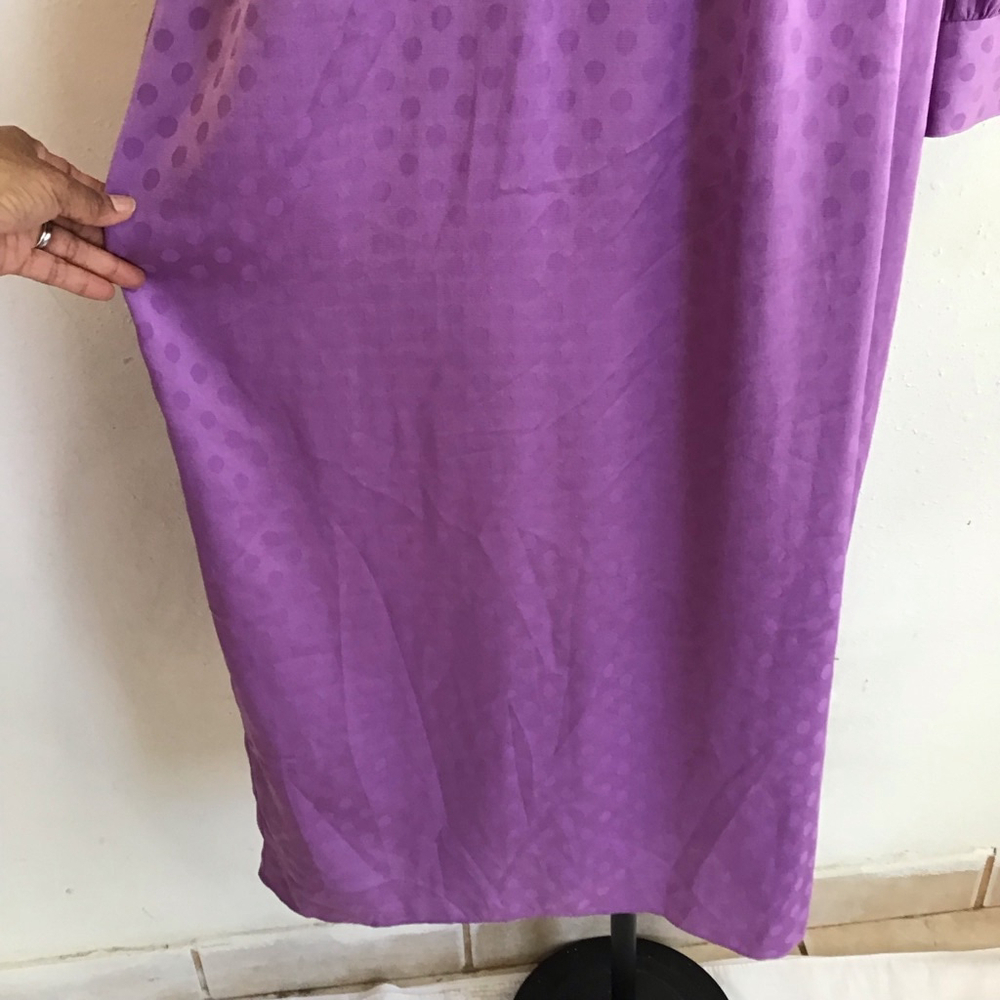Women's Kate Spade Purple Polka Dot Long Sleeve Dress Size 4 - Picture 9 of 14